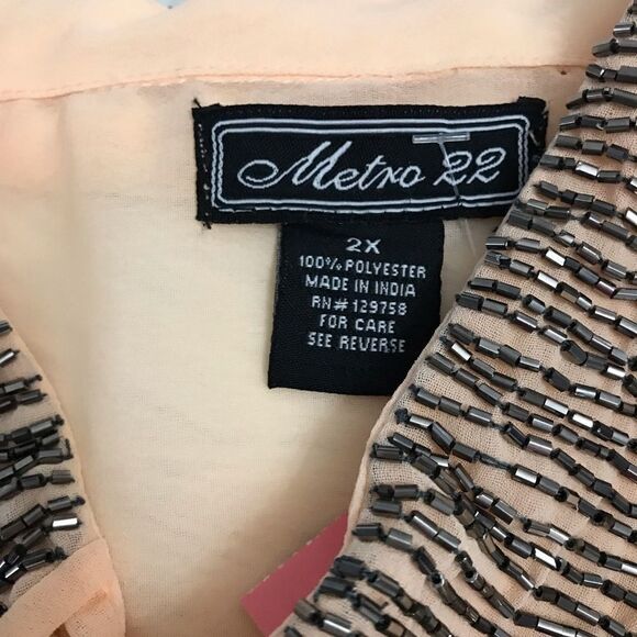 Ladies beaded collared blouse - Picture 3 of 5